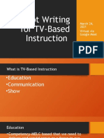 Script Writing for TV-Based Instruction