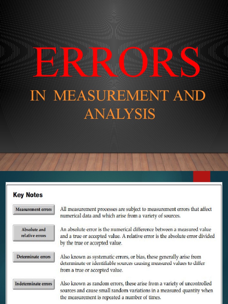 Errors: in Measurement and Analysis | PDF | Accuracy And Precision ...