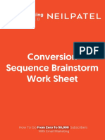 Conversion Sequence Brainstorm Work Sheet: How To Go With Email Marketing