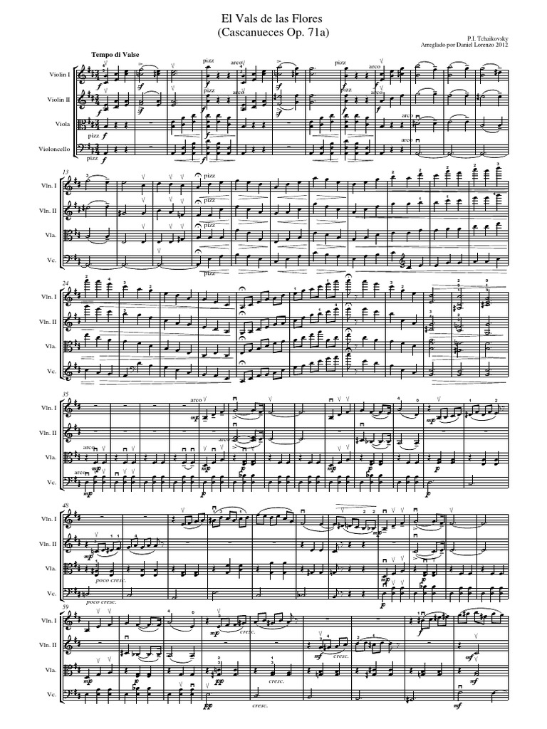 00 General - El Vals de Las Flores Cascanueces Op 71a | PDF | String ...