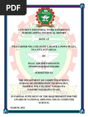 SIWES report for computer science