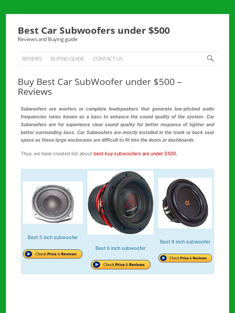 Best Car Subwoofer Under 500 PDF Loudspeaker Inductor