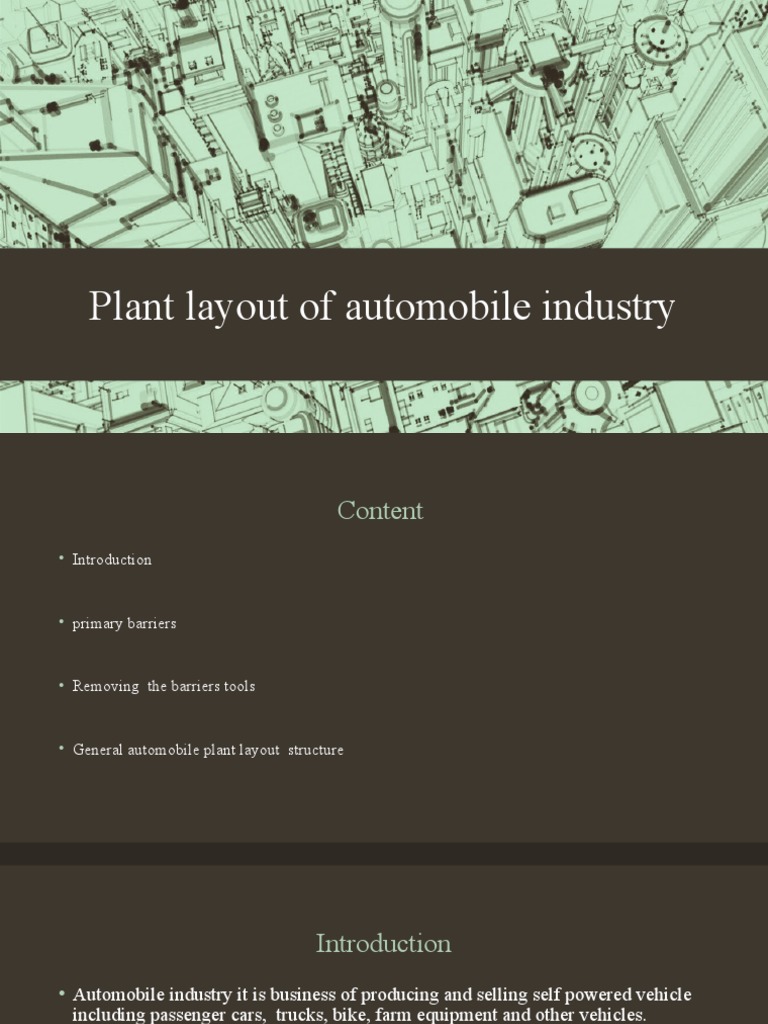 Automobile Industry Plant Layout Guide | PDF | Car | Industries