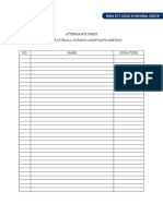 Attendance Sheet 5 Floor Overall Nursing Assistants Meeting