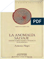 Negri, A., La Anomalía Salvaje. Ensayo Sobre Poder y Potencia en Baruch Spinoza, 1993