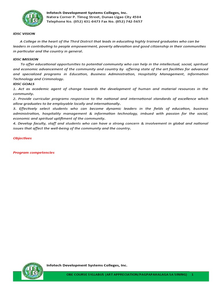 Art Appreciation Syllabus PDF Art History Narrative