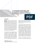 Acosta y Mendoza, 2004. El Conocimiento Tradicional Clave en La Contrucción Del Desarrollo Sostenible en La Amazonia Colombiana
