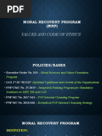 Moral Recovery Program Values and Code of Ethics