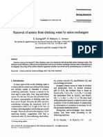 Removal of Arsenic From Drinking Water by Anion Exchangers