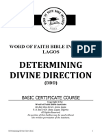 Determining Divine Direction: Word of Faith Bible Institute Lagos