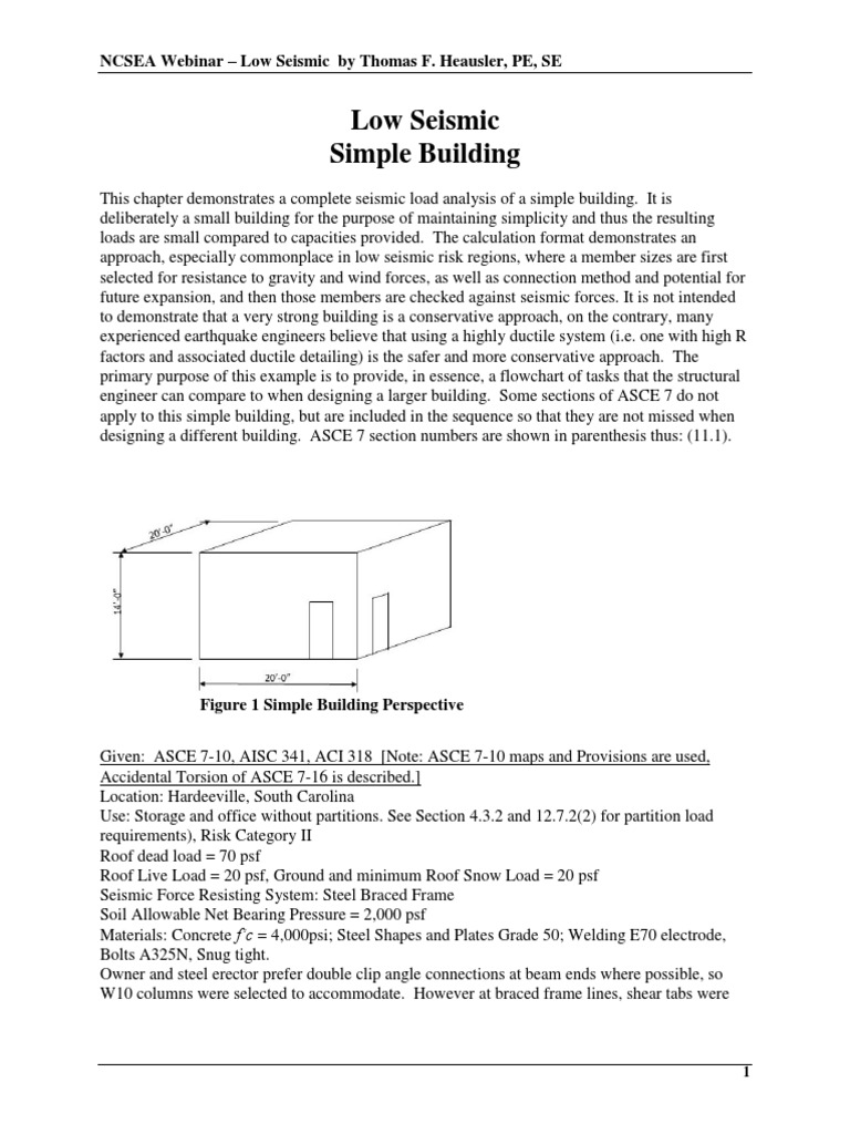 Seismic Design for Low-Risk Buildings | PDF | Beam (Structure) | Stiffness