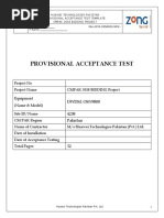 Provisional Acceptance Test: DWDM: OSN9800 4238 Pakistan