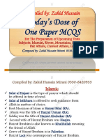 Compiled By: Zahid Hussain: Today's Dose of One Paper MCQS