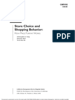 Store Choice and Shopping Behavior:: H P F W