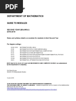 Department of Mathematics: Guide To Modules