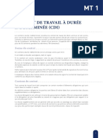 MT 1 - Contrat de travail à durée indéterminée - CDI - Francais