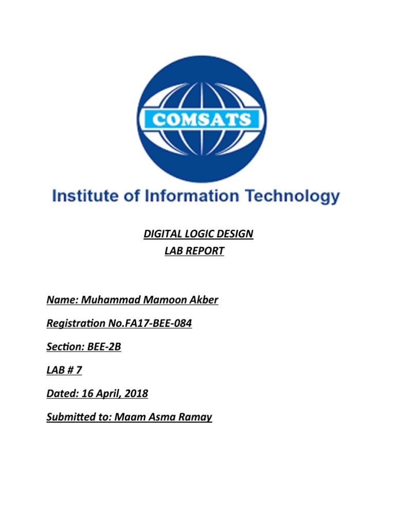 DLD Lab Report #7 | PDF | Field Programmable Gate Array | Hardware ...