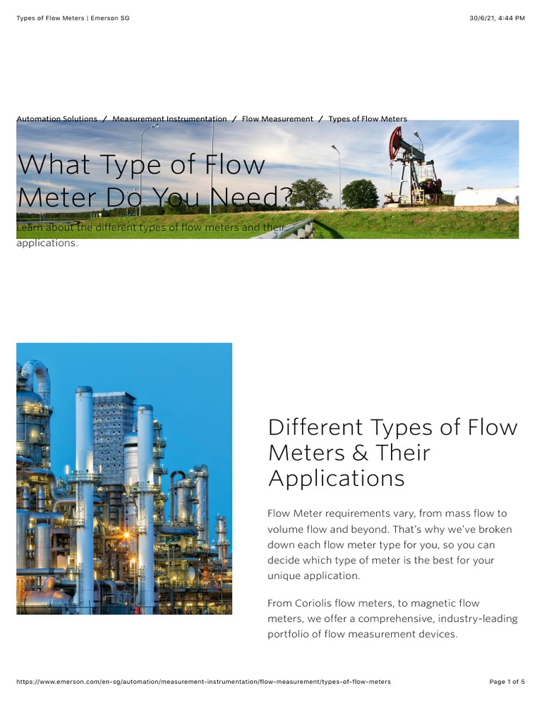 What Type of Flow Meter Do You Need? Different Types of Flow Meters