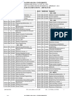 University Theory Examinations Schedule, Apr/May