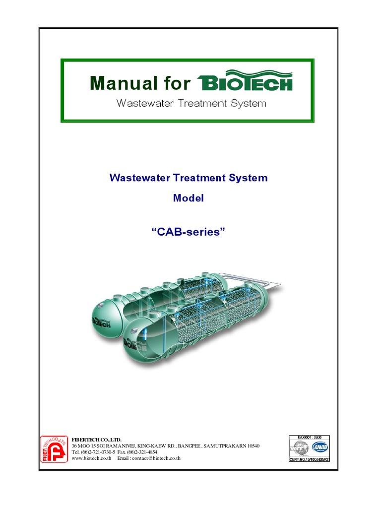 CAB-Series Wastewater Treatment Manual | PDF | Sewage Treatment | Water ...