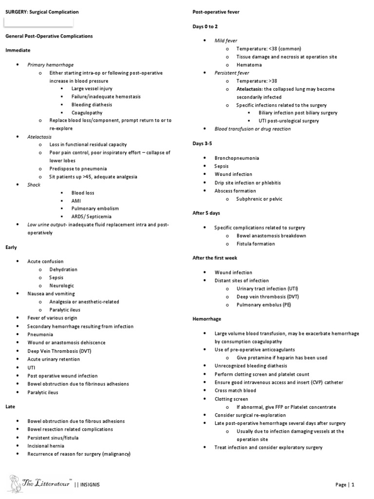 Surgical Complications | PDF | Gastrointestinal Tract | Surgery