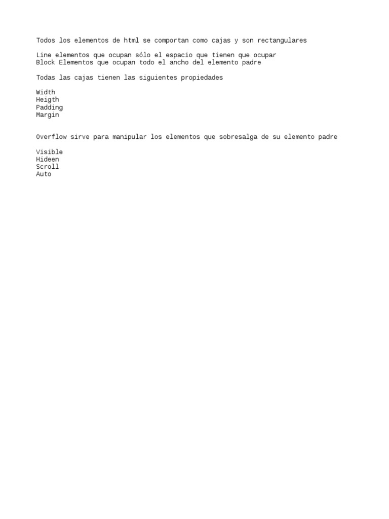 Propiedades de cajas en HTML | PDF