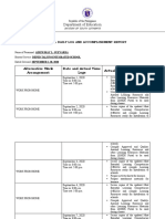 Department of Education: Alternative Work Arrangement Date and Actual Time Logs Actual Accomplishments