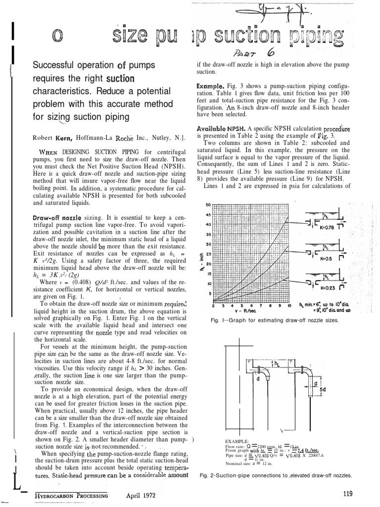 Draw-Off Nozzle Sizing for Pumps | PDF | Metrology | Civil Engineering