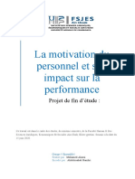 La Motivation Du Personnel Et Son Impact Sur La Performance
