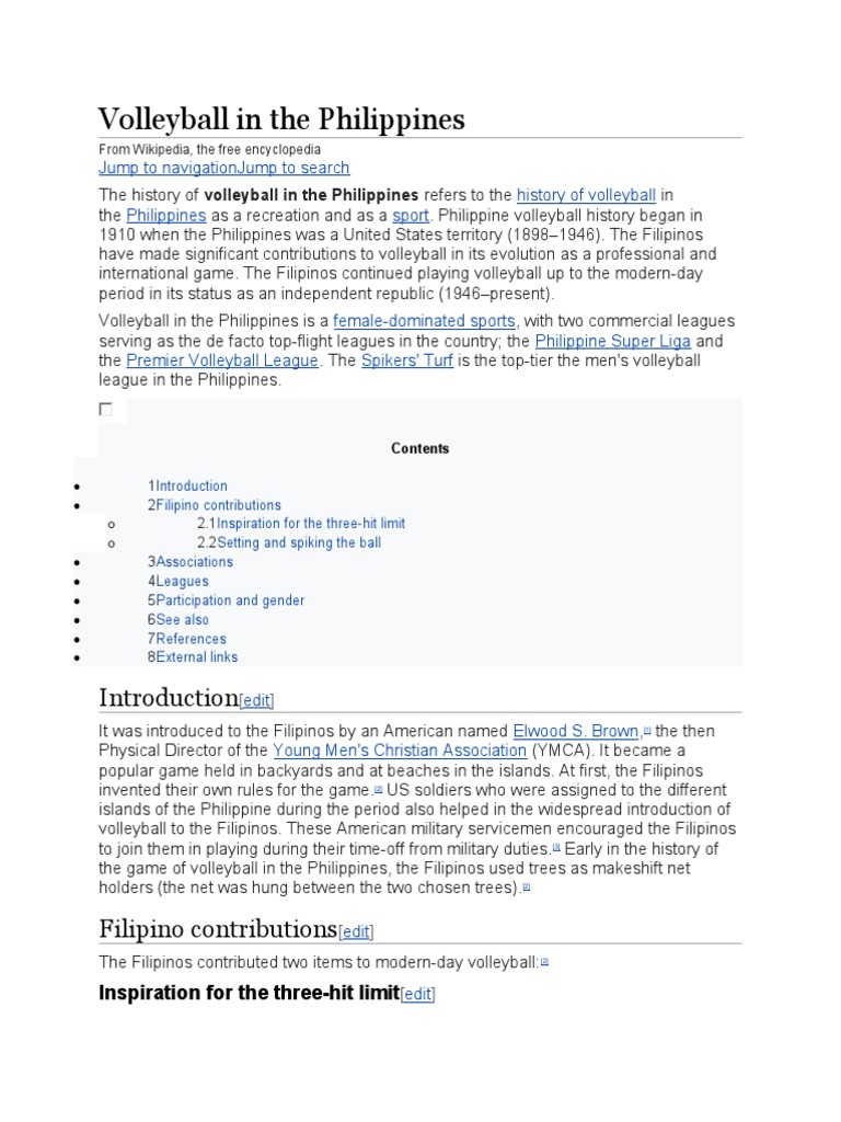 Volleyball in The Philippines PDF Games Of Physical Skill Teams