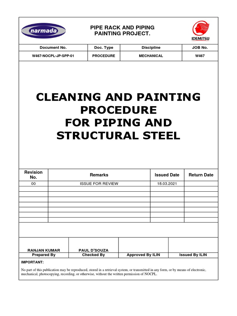 Method Statement For Painting Steel Structure