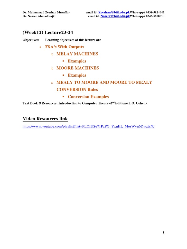 Theory of Autometa-WeeK-12 | PDF | Algorithms | Formal Methods
