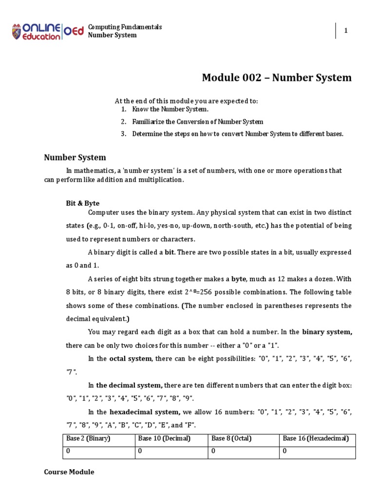 Number System Fundamentals in Computing | PDF | Arithmetic | Lexicology