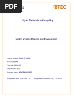 Higher Nationals in Computing: Unit 2: Website Designe and Development