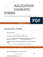 Diagonalization and Quadratic Forms: Kkkq1223 Engineering Mathematics 2 (Linear Algebra)