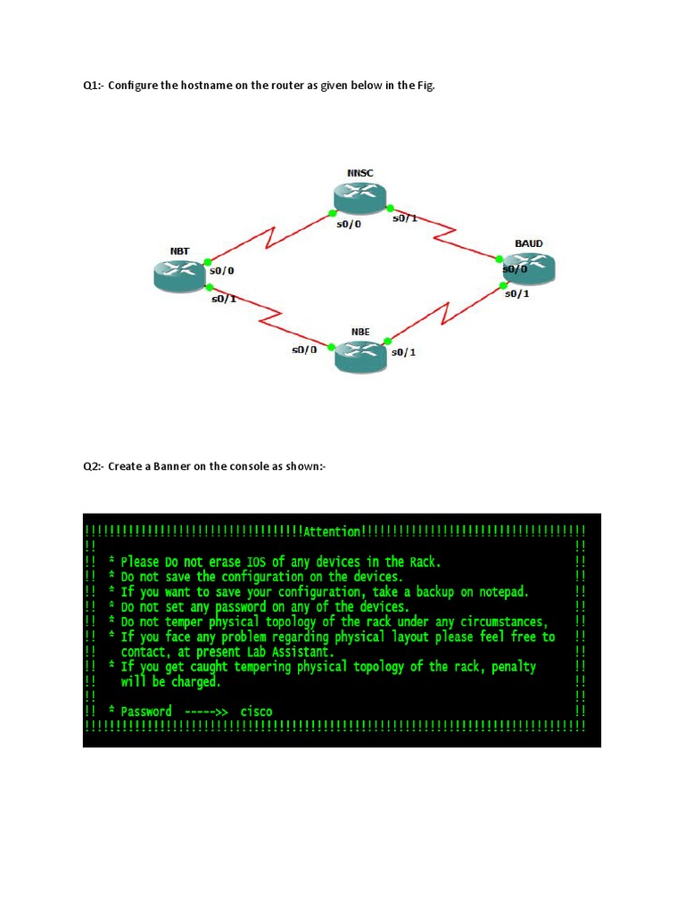 Q1:-Configure The Hostname On The Router As Given Below in The Fig ...