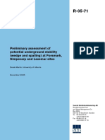 Preliminary Assessment of Potential Underground Stability (Wedge and Spalling) at Forsmark, Simpevarp and Laxemar Sites