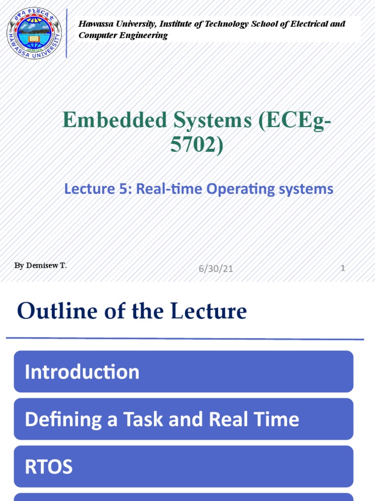Embedded Systems (Eceg-5702) : Lecture 5: Real Time Operating Systems ...