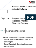 Topic 2 - Regulatory Controls&Practice Effect Financial Plan