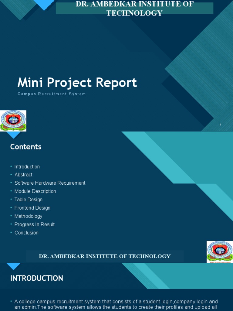 Campus Recruitment System - Mini Project Report | PDF | Software 