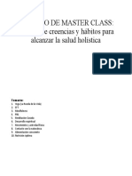 TEMARIO DE MASTER CLASS Cambio de Creencias y Hábitos para Alcanzar La Salud Holística