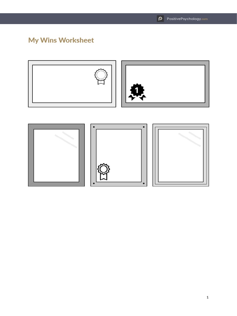 My Wins Worksheet: Positivepsychology | PDF