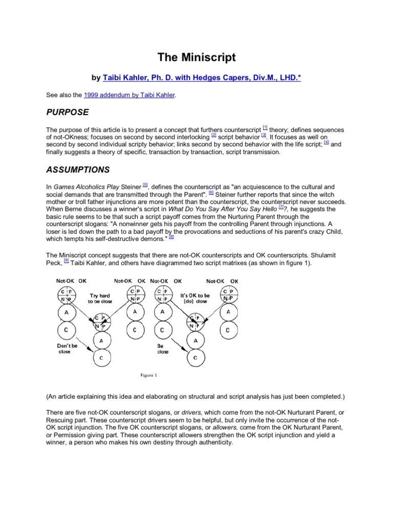 The Miniscript | PDF | Personality Type | Psychotherapy