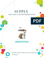 Supply: Meaning and Determinants