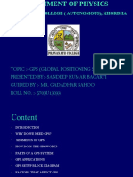 Topic:-Gps (Global Positioning System) Presented By: - Sandeep Kumar Bagarti Guided By: - Mr. Gadadhar Sahoo ROLL NO.: - 5703U13033