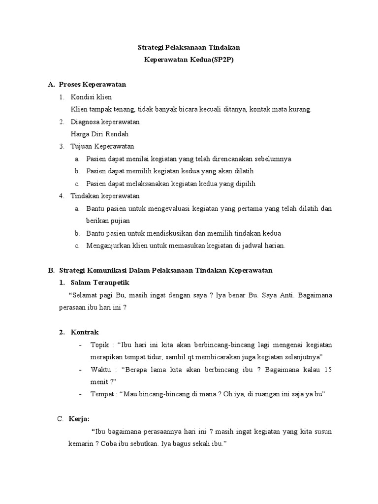 Strategi Keperawatan Untuk Harga Diri Rendah Pdf