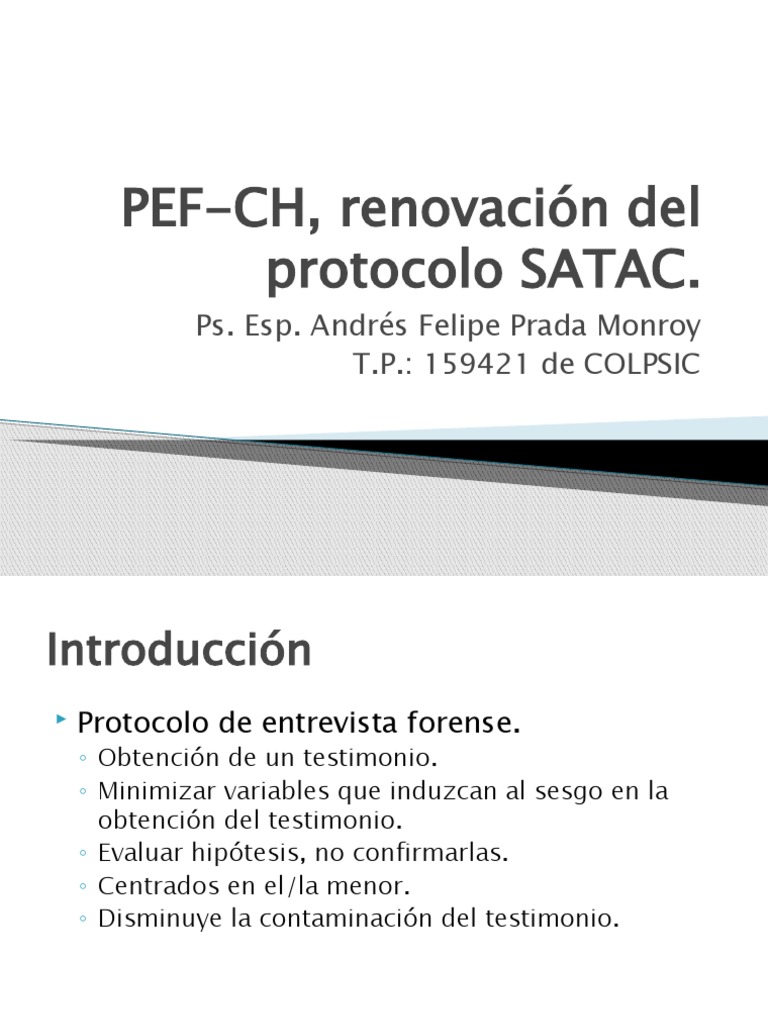 Renovación del Protocolo SATAC | PDF | Sicología | La naturaleza humana