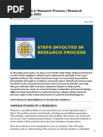 Steps Involved in Research Process - Research Aptitude Notes 2020