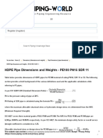 HDPE Pipe Dimension and Weight - PE100 PN16 SDR 11