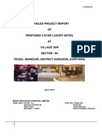 Detailed Project Report OF Proposed 4 Star Luxury Hotel AT Village Sihi Sector - 84 Tehsil-Manesar, District Gurgaon, (Haryana)